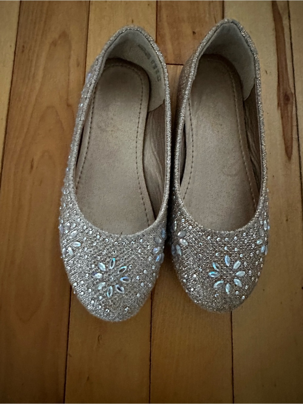 Sparkle Embellished Girl’s Ballet Flats - Gold